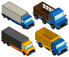 Design 3D para diferentes tipos de caminhões vetor