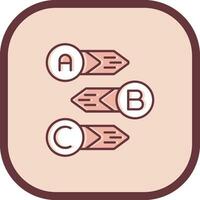 diagrama linha preenchidas escorregou ícone vetor