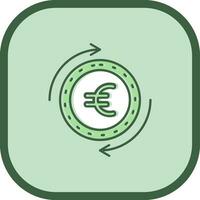 euro linha preenchidas escorregou ícone vetor