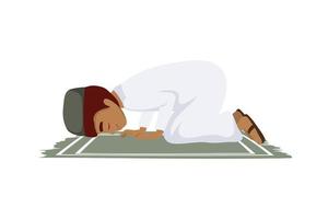 homem rezando muçulmano vetor