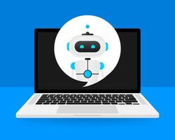 chatbot ícone conceito, bate-papo robô ou chatbot. robô virtual assistência do local na rede Internet ou Móvel formulários. vetor ilustração