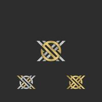 alfabeto iniciais logotipo xs, sx, x e s vetor