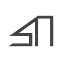 alfabeto cartas iniciais monograma logotipo ns, sn, s e n vetor