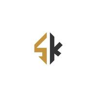 letras do alfabeto iniciais monograma logotipo ks, sk, ke s vetor