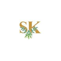 letras do alfabeto iniciais monograma logotipo ks, sk, ke s vetor