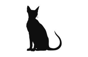 peterbald gato silhueta Preto vetor isolado em uma branco fundo