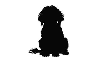 uma cockapoo cachorro Preto silhueta vetor livre