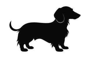 uma dachshund cachorro Preto silhueta vetor isolado em uma branco fundo