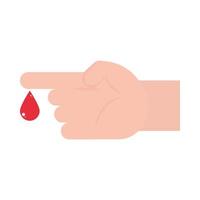 mão gota de sangue vetor