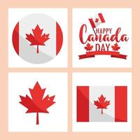 coleção feliz dia canadense vetor