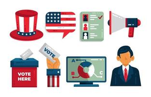conjunto de ícones das eleições gerais dos estados unidos