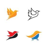 design de conjunto de ícones de logotipo de pássaro vetor