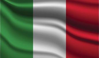 desenho de bandeira moderna realista de itália vetor