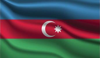 desenho de bandeira moderna realista do azerbaijão vetor