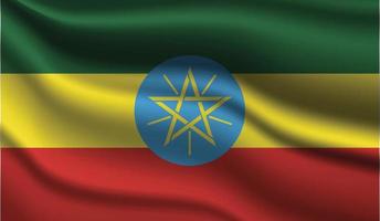 desenho de bandeira moderna realista de etiópia vetor