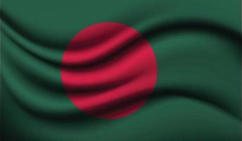 desenho de bandeira de ondulação realista de bangladesh vetor