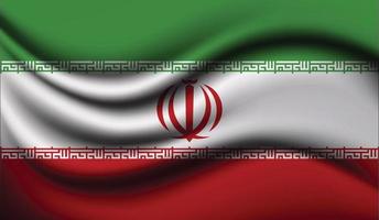 desenho realista de bandeira de ondulação do Irã vetor