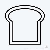 ícone do vetor de torradas - estilo de linha