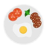 frito assado ovo estoque vetor ilustração isolado em branco fundo