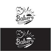 padaria logotipo crachá retro vetor ilustração.para cupcake, padaria.bolo vintage tipografia logotipo Projeto.
