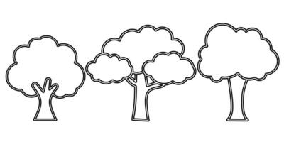 árvore ícone Preto linha Projeto. estoque vetor ilustração.