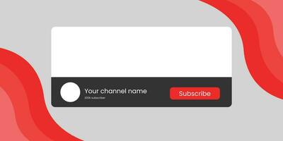 Youtube canal nome mais baixo terceiro com conteúdo espaço reservado. espaço reservado para canal logotipo. vetor ilustração