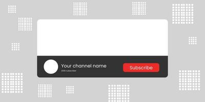 Youtube canal nome mais baixo terceiro com conteúdo espaço reservado. espaço reservado para canal logotipo. vetor ilustração
