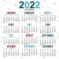 modelo de design de calendário de ano novo 2022 vetor