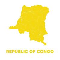 detalhado república do Congo mapa vetor