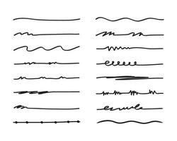 vetor do mão desenhado sublinhado coleções. mão desenhado vetor coleção.