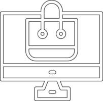 ícone de vetor de tela de comércio eletrônico