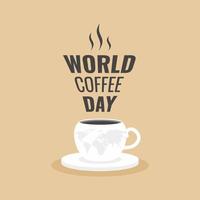 banner do dia internacional do café, ilustração gráfica de vetor