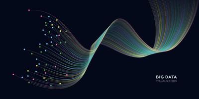 fundo de tecnologia de dados absract com onda colorida vetor
