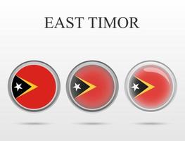 bandeira de timor-leste em forma de círculo vetor