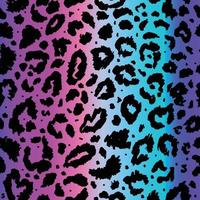 padrão sem emenda de vetor com estampa de leopardo colorida. Estampa de animal. impressão de chita em fundo de néon.