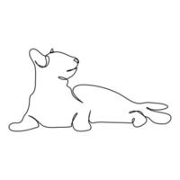 gato em estilo de desenho de arte de linha contínua. esboço linear preto minimalista isolado no fundo branco. ilustração vetorial vetor