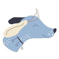 focinho fofo de um cachorro azul vetor