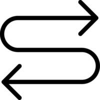 ícone de vetor de seta em zigue-zague