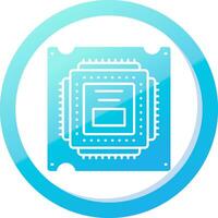 processador sólido azul gradiente ícone vetor