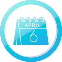 6º do abril sólido azul gradiente ícone vetor