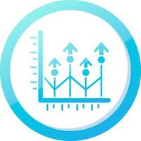 crescer acima sólido azul gradiente ícone vetor