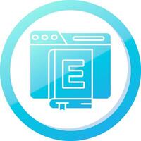 ebook sólido azul gradiente ícone vetor