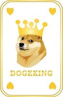 ilustração do cartão dogecoin king vetor