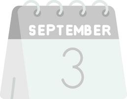 3º do setembro cinzento escala ícone vetor