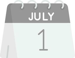 1º do Julho cinzento escala ícone vetor