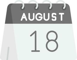 18º do agosto cinzento escala ícone vetor
