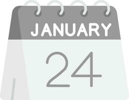 24 do janeiro cinzento escala ícone vetor