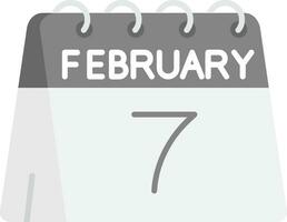7º do fevereiro cinzento escala ícone vetor