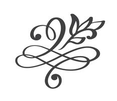 hand drawn flourish Elementos de caligrafia. Ilustração vetorial vetor