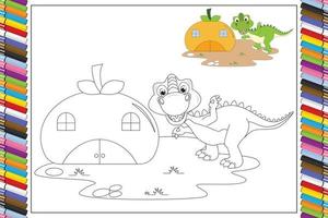 colorir desenhos animados de animais fofos para crianças vetor